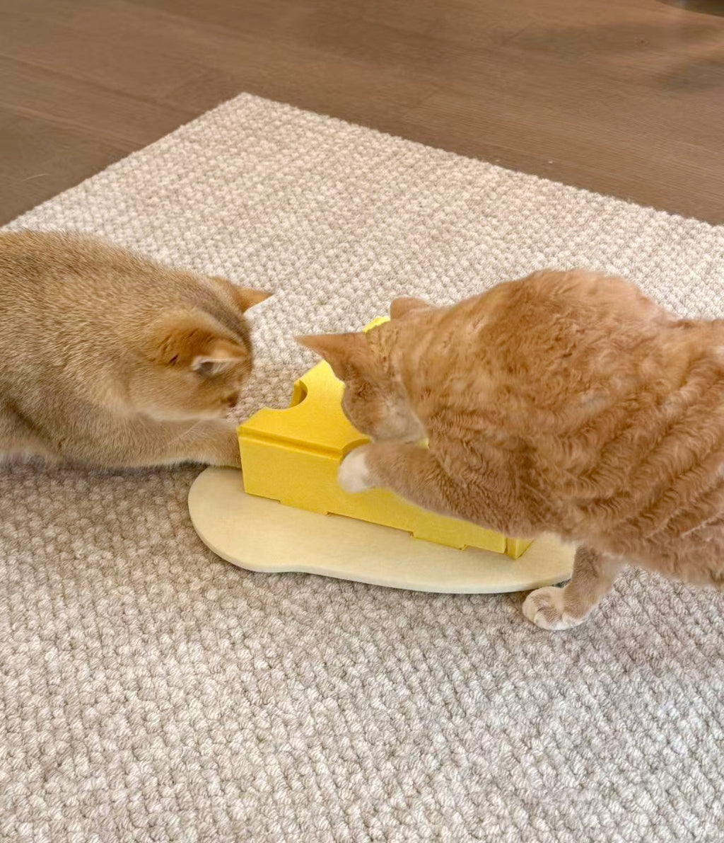 Felt Cheese Puzzle Cat Toy