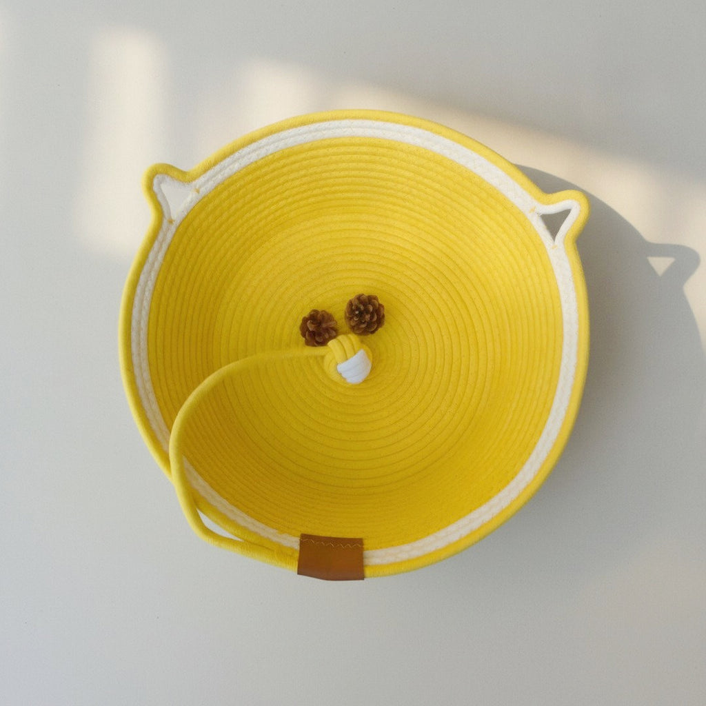 Cotton Rope Cat Bed with Interactive Ball