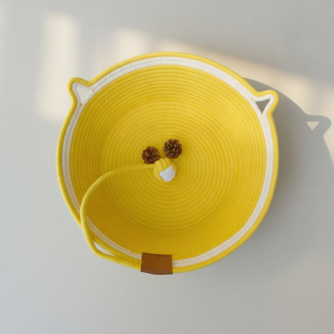 Cotton Rope Cat Bed with Interactive Ball